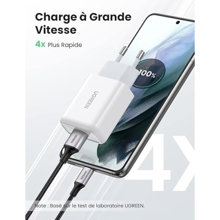 Ugreen - CD122 Quick Charge 3.0 Quick Charge 3.0 18W 3A Chargeur Mural USB Blanc