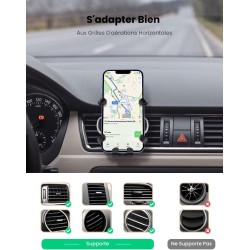 Ugreen - support de téléphone de voiture à gravité noir (80539)