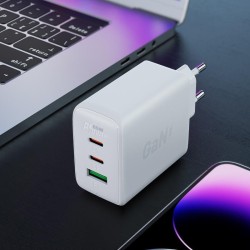 Acefast - Chargeur rapide  GaN (2x USB-C / USB-A) PPS / / QC4+ 65W blanc (A41)