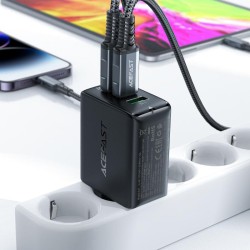 Acefast - Chargeur rapide  GaN (2xUSB-C / USB-A) PPS / / QC4+ 65W noir (A41)