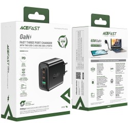 Acefast - Chargeur rapide  GaN (2xUSB-C / USB-A) PPS / / QC4+ 65W noir (A41)