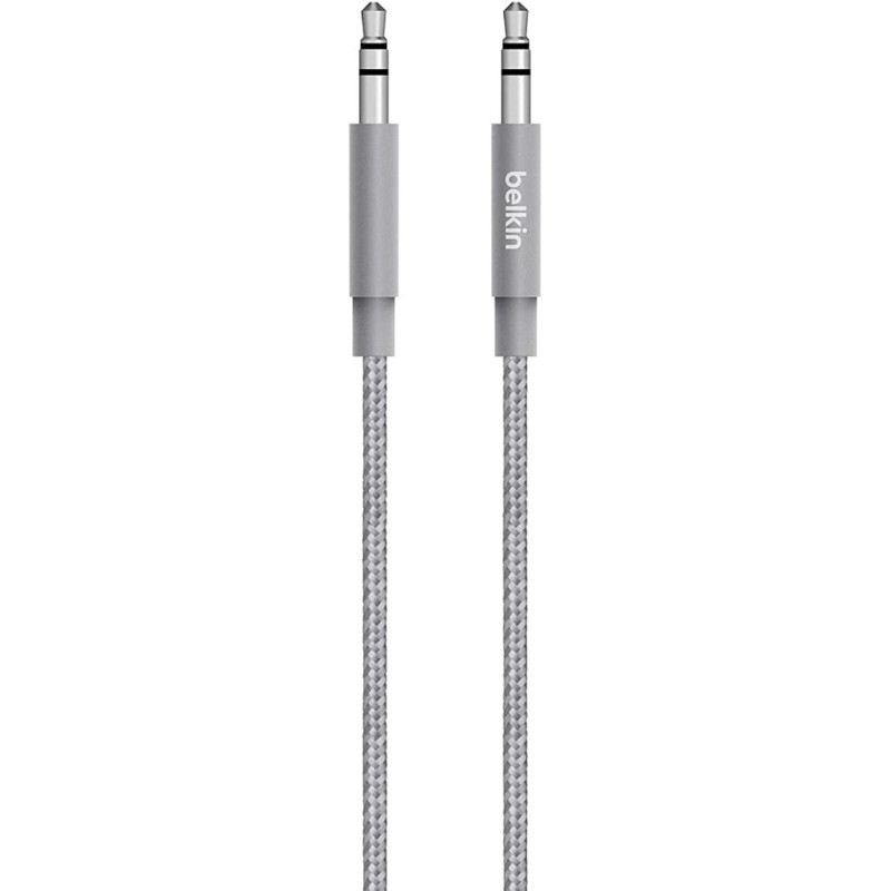 Belkin - Câble Audio Premium, Jack-Jack 3,5mm - Gris Métallique