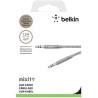 Belkin - Câble Audio Premium, Jack-Jack 3,5mm - Gris Métallique