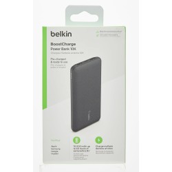 Belkin - Batterie externe 3 ports 10K avec câble USB-A vers USB-C noir