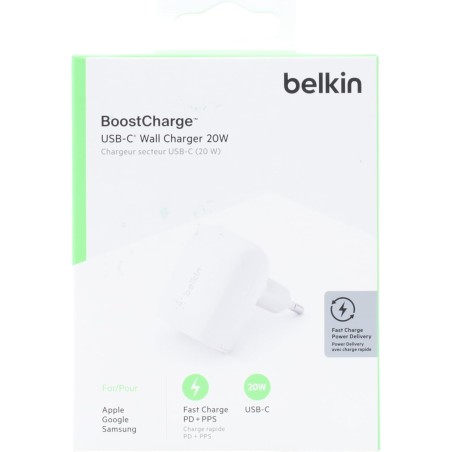 Belkin - Chargeur secteur USB-C PD 20W blanc