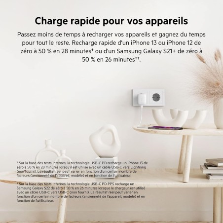 Belkin - Chargeur secteur USB-C PD 20W blanc