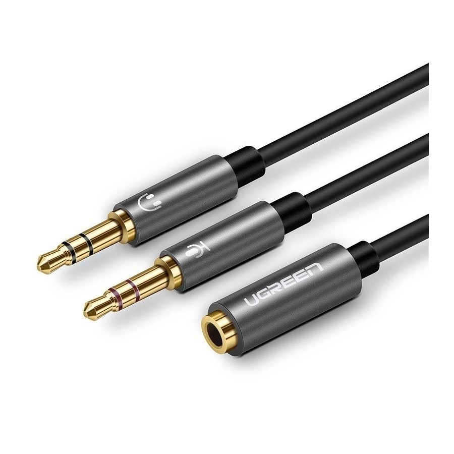 Câble audio UGREEN 3,5 mm femelle vers 2 mâles Noir