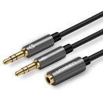 Câble audio UGREEN 3,5 mm femelle vers 2 mâles Noir