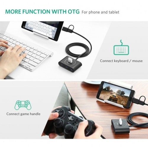 HUB USB 3.0 + USB-C 3.1 UGREEN 4 ports, OTG