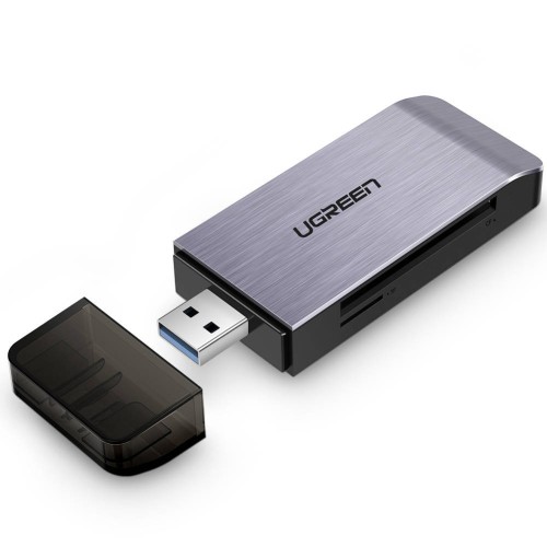 Adaptateur USB UGREEN 4 en 1 lecteur de cartes SD + microSD (argent)