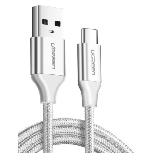 Câble USB-C QC3.0 nickelé UGREEN 1,5 m avec prise aluminium Blanc