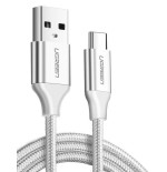 Câble USB-C QC3.0 nickelé UGREEN 1,5 m avec prise aluminium Blanc