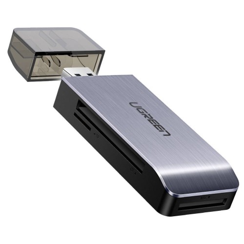 Adaptateur USB UGREEN 4 en 1 lecteur de cartes SD + microSD (argent)