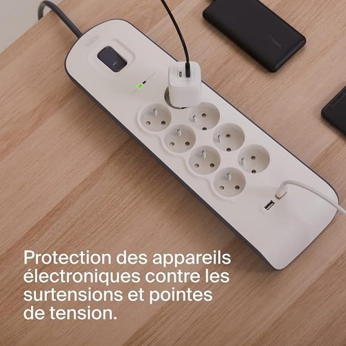 Belkin - Multiprise/Parafoudre 8 Prises 2 Ports USB