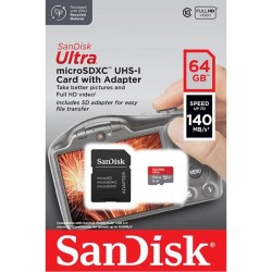 SanDisk 64GB Ultra microSDXC 140MB/s+SD Adapter