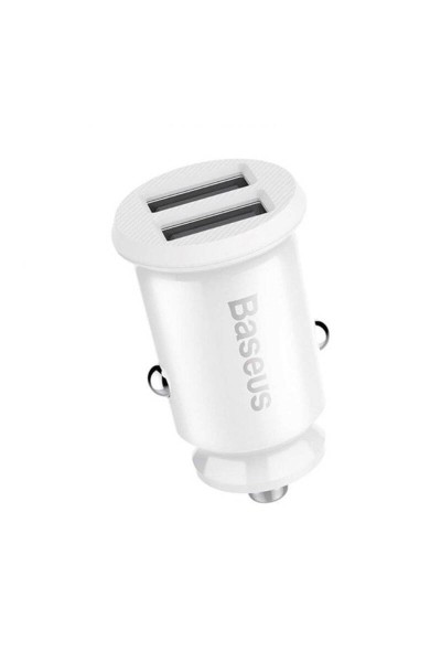 Chargeur de voiture Grain (double USB 5 V 3,1 A) Blanc