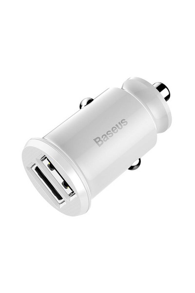 Chargeur de voiture Grain (double USB 5 V 3,1 A) Blanc