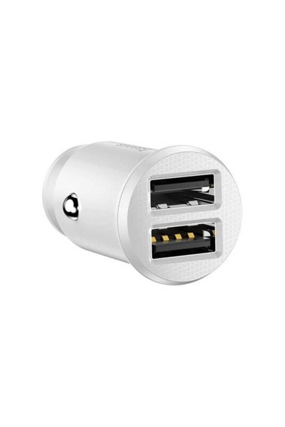 Chargeur de voiture Grain (double USB 5 V 3,1 A) Blanc