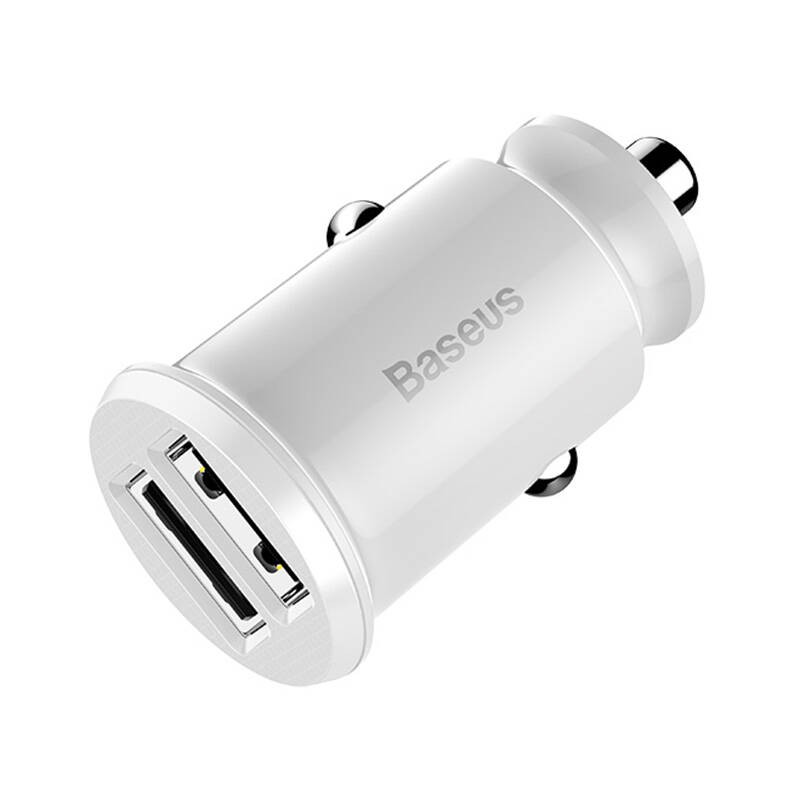 Chargeur de voiture Grain (double USB 5 V 3,1 A) Blanc