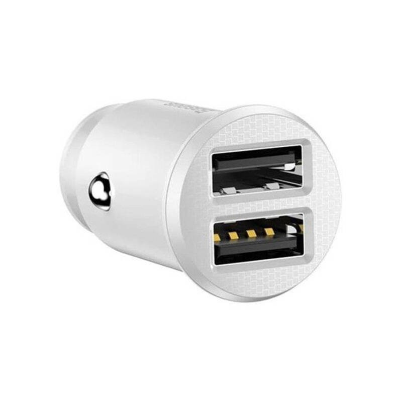 Chargeur de voiture Grain (double USB 5 V 3,1 A) Blanc