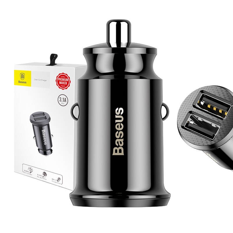 Chargeur de voiture Grain (double USB 5 V 3,1 A) Noir
