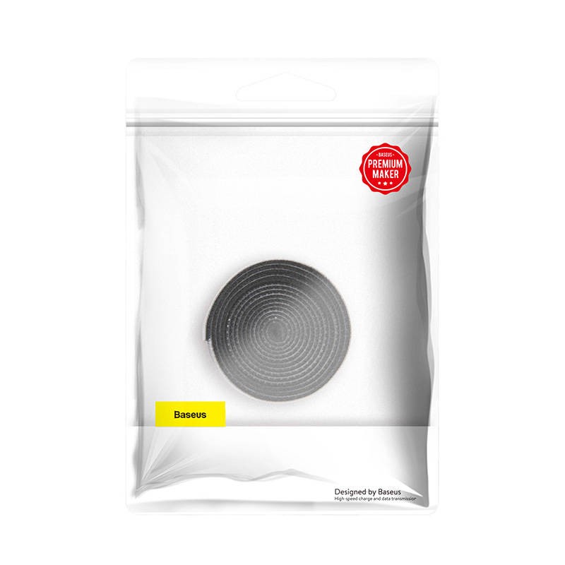 Baseus - Sangle Velcro circulaire colorée 1 m Noir