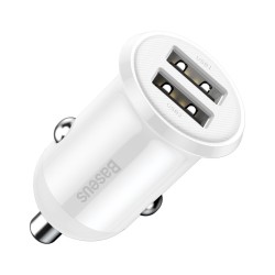 Chargeur de voiture Grain Pro (double USB 4,8 A) Blanc