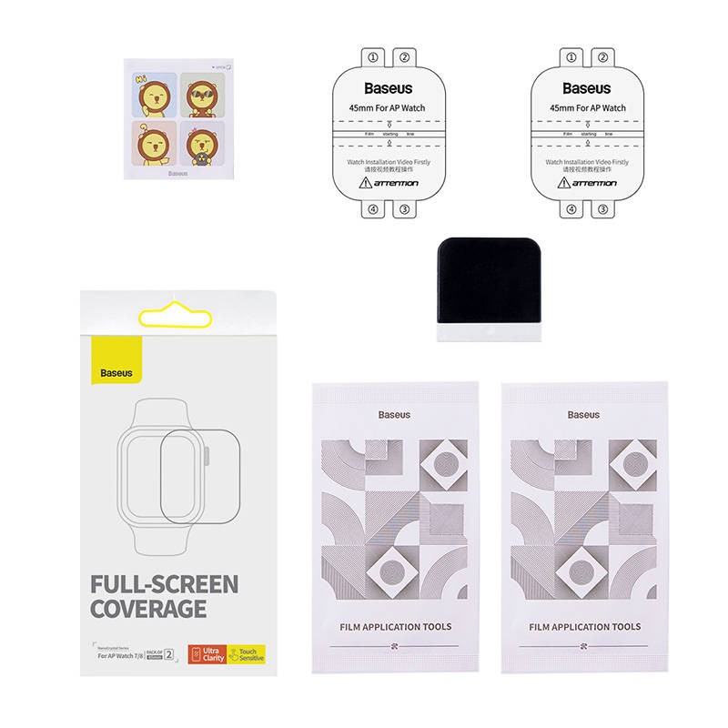 Baseus - Film NanoCrystal 45 mm pour Apple Watch 7/8 2 pièces