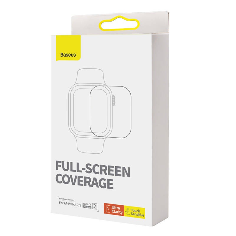 Baseus - Film NanoCrystal 45 mm pour Apple Watch 7/8 2 pièces