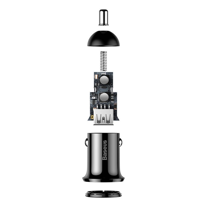 Baseus - Chargeur de voiture Grain Pro (double USB 4,8 A) Noir
