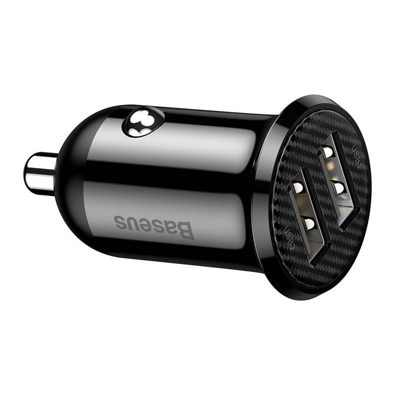 Baseus - Chargeur de voiture Grain Pro (double USB 4,8 A) Noir