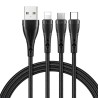 Mcdodo - 3in1 USB to USB-C / Lightning / Micro USB Cable, CA-6960, 1.2m (Black)