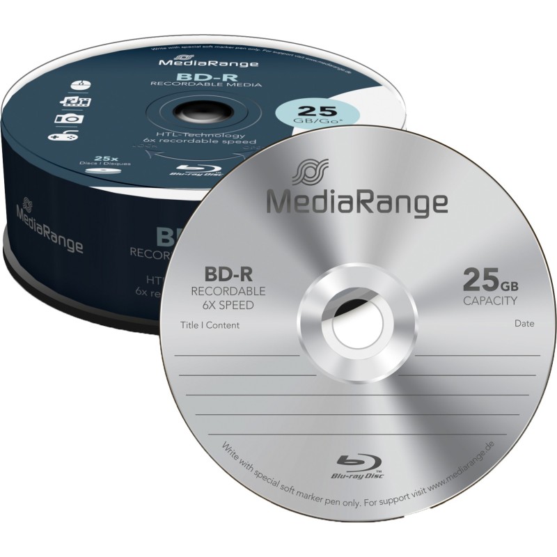 MediaRange MR514 Disque Vierge Blu-Ray BD-R 25 Go 25 pièces