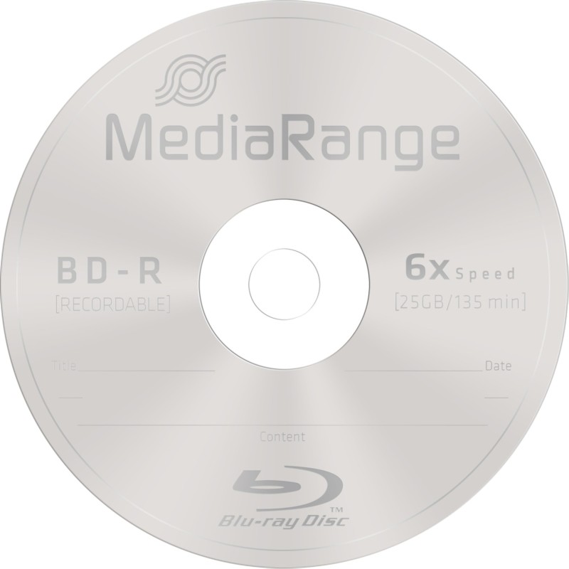 MediaRange MR514 Disque Vierge Blu-Ray BD-R 25 Go 25 pièces