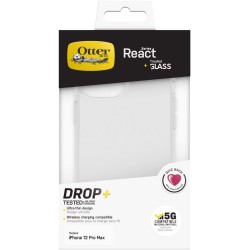 OTTERBOX Coque React + Antichoc Trusted Glass iPhone 12 Pro Max  (Clear)