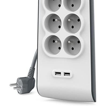 Belkin - Multiprise/Parafoudre 8 prises + 2 ports USB - cordon