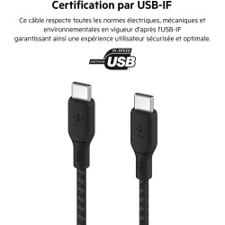 Belkin - 100w USB-C to USB-C Braided Cable 3M Black