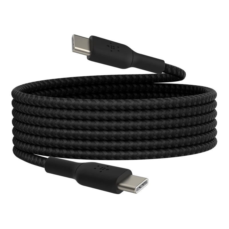 BELKIN Cable Tressé USB-C vers USB-C 2m (Noir) BELKIN Cable Tressé USB-C vers USB-C 2m (Noir)