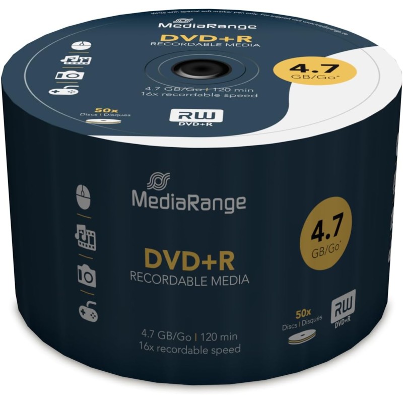 MediaRange DVD+R 4.7GB I 120min, 16x speed, MediaRange DVD+R 4.7GB I 120min, 16x speed,