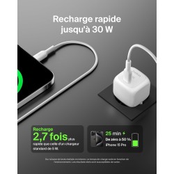BELKIN Chargeur Secteur USB-C 30W + Cable USB-C
