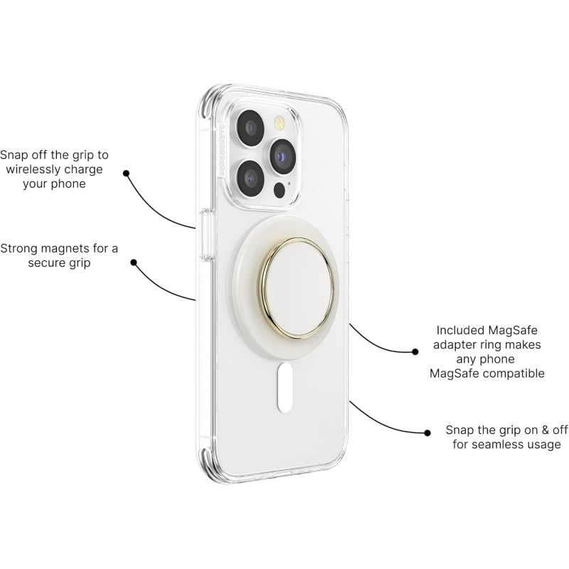 PopSockets - PopGrip MagSafe Clear Glitter