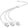 Câble USB 2.0 A mâle vers USB-C 3-en-1, Lightning et Micro-B mâle 3A, 1,5 m, bla