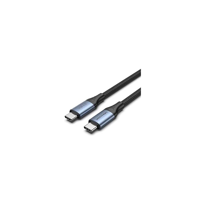 Câble USB 4.0 C mâle vers C mâle 5A, tressé en coton, 1 m, gris, aluminium Type Câble USB 4.0 C mâle vers C mâle 5A, tressé en coton, 1 m, gris, aluminium Type