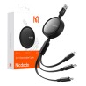 MCDODO - Câble de données 3 en 1 USB-A vers Lightning + Micro + Type-C