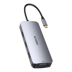 MOKIN - HUB 8 en 1 USB-C VGA + 2 HDMI