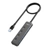 MOKIN - HUB 5 en 1 USB-A 3.0 vers 4 USB-A + C DC, noir